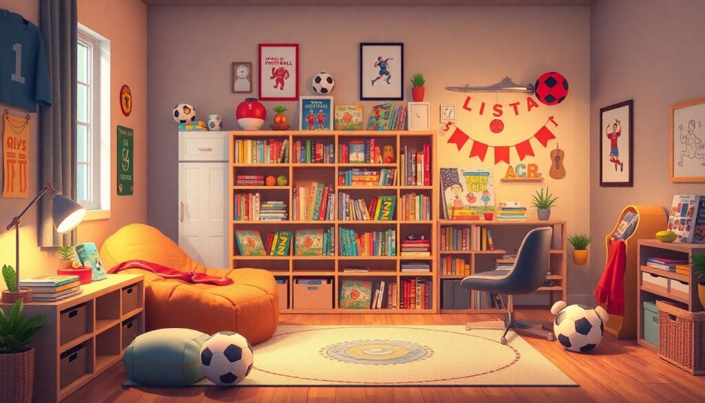Как организовать домашнюю библиотеку по футболу для ребенка - иллюстрация