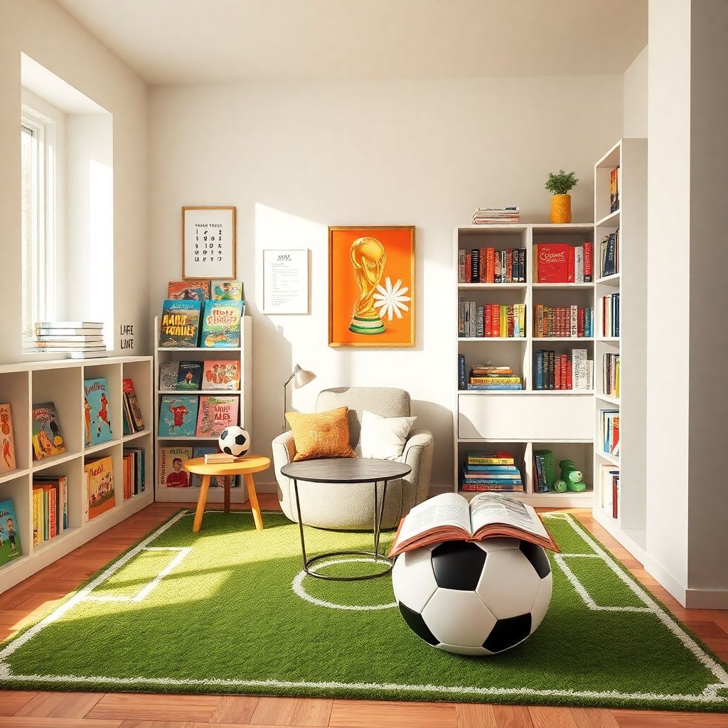 Домашняя библиотека по футболу для ребенка: простые идеи организации