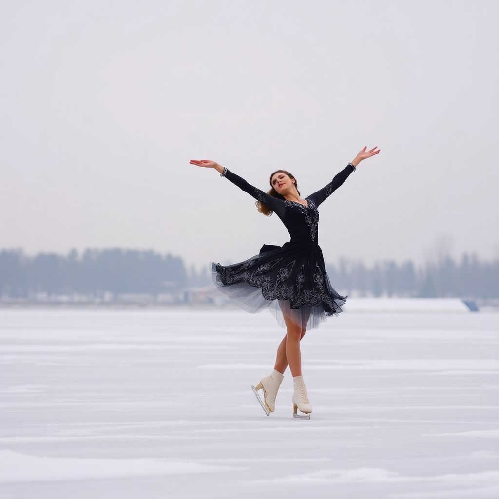 Евгения Медведева на льду замерзшего Амура: Анна Каренина в Благовещенске